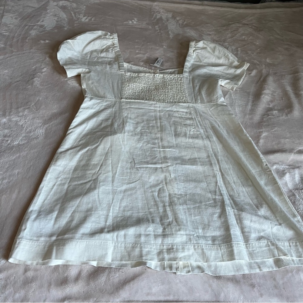 Sold! ❤️Madewell Linen-Cotton Puff-Sleeve Mini Dress - Picture 14 of 15